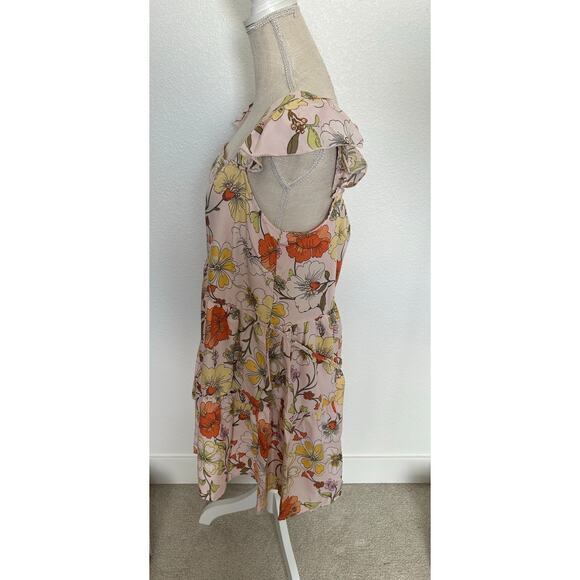 Lottie & Holly Retro Print Floral Mini Sun Dress - L - Picture 3 of 5